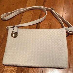 White crossbody or wristlet
